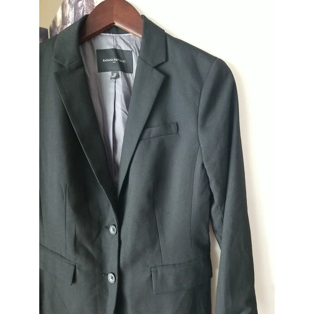 Banana‎ Republic Factory Black Blazer Womens 2 Button Core Blazer Jacket Size 2P